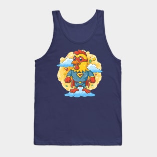 Rooster wearing superheroes costume Tank Top